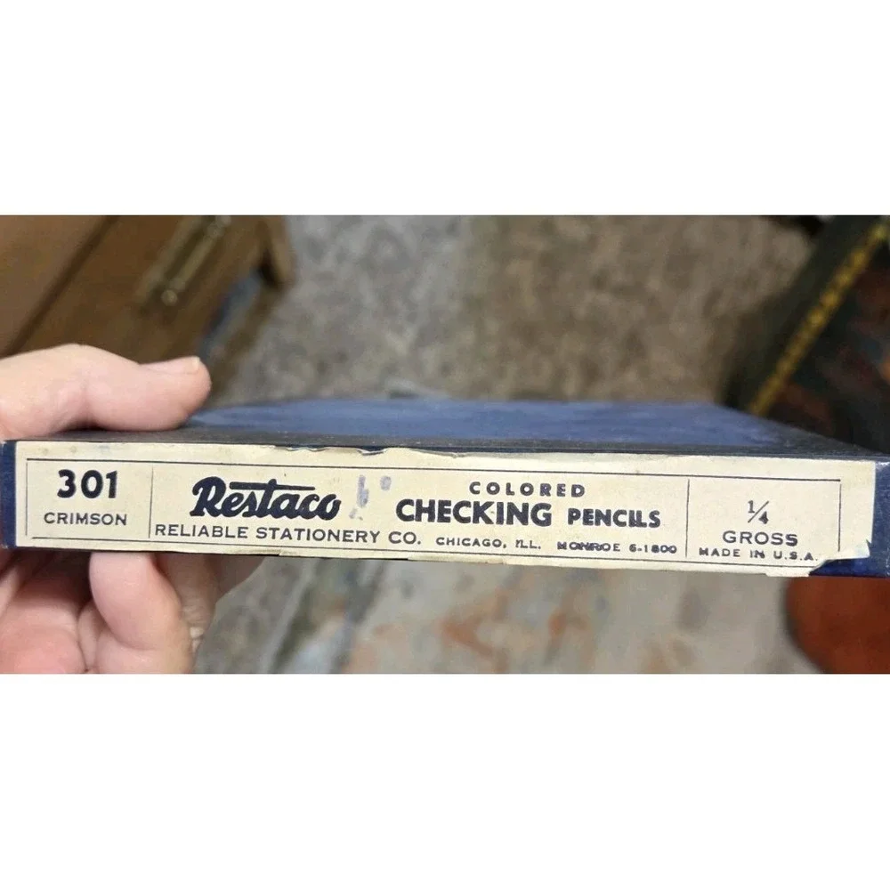 Vintage 70s Restaco Pencils  Original Box 3 Doz Old Stock Props Red 30 Total